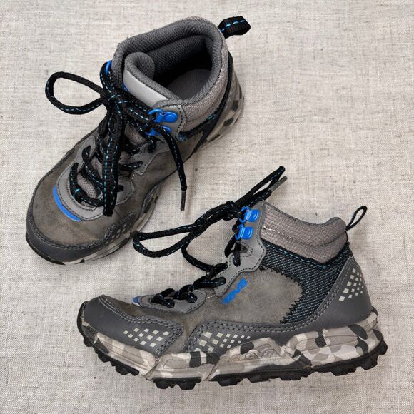 Teva Escape‎ Mid Hiker Boot Grey Blue Leather Lace Up Outdoors Boys Size 12 - Picture 1 of 10
